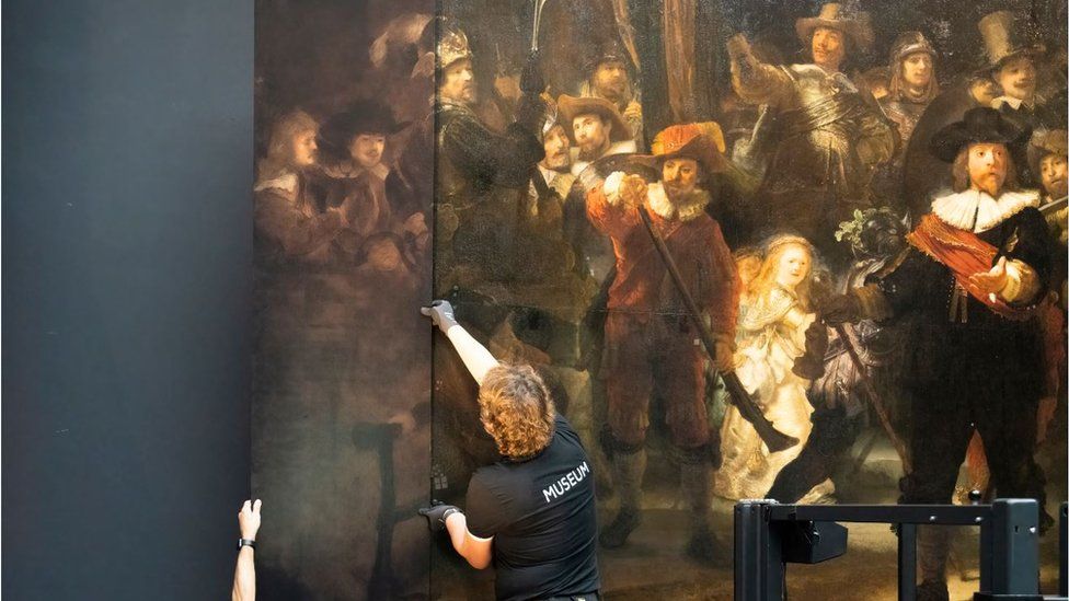 The Night Watch With Its Reconstructed Cropped Segments