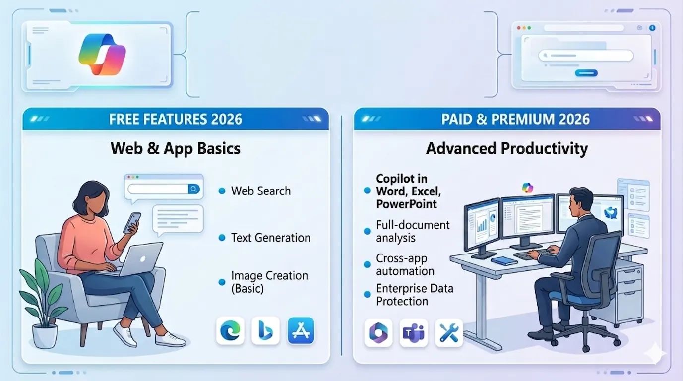 Microsoft Copilot Free Features 2026: Whats Free & Whats Paid?